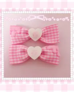 ♡ いちごチョコがけリボンヘアクリップ 量産型 地雷系 平成女児 萌 ピンク ♡