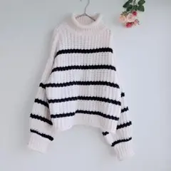 Rose Farm ボーダー　チャンキーニット もこもこ オーバーサイズ　厚手