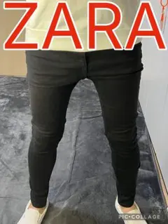 ZARA ブラック デニム スキニー ジーンズ 黒 スリム パンツ ザラ 白タグ