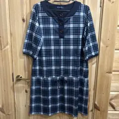 EAST BOY チェック柄 五分袖 チュニック