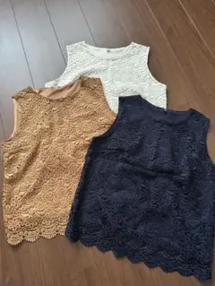 ユニクロ　レース ノースリーブ Lサイズ3枚セット