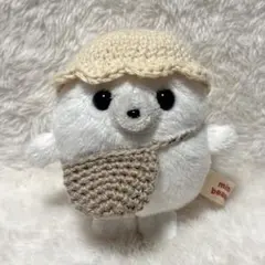 小さいぬいぐるみ用＊帽子&バッグ＊薄アイボリー