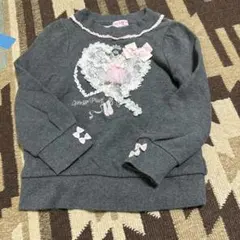 メゾピアノ 長袖 トレーナー ハートモチーフ 120cm 中古品