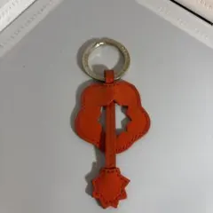 LONGCHAMP オレンジ レザー キーホルダー　美品