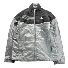 7AS14 adidas 中綿　ジャケット　バイカラー　L ドローコード　古着