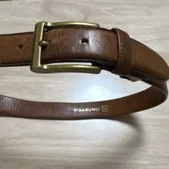 VISARUNO ブラウンレザーベルト　メンズ
