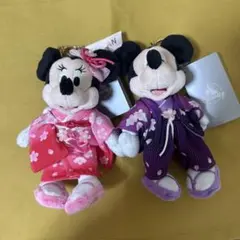 Disney ストア　限定　ミッキー＆ミニー 着物ぬいぐるみ　タグ付　さくら