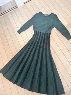 美品⭐︎FRAY I.D グリーン ニットワンピース　フリーサイズ