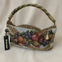 Think Bee! フルーツ柄 ゴブラン織り　ハンドバッグ　ワンショルダー