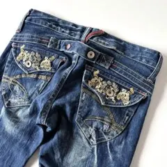 希少♡ Y2K RED PEPPER 刺繍 ローライズ ストレート ジーンズ