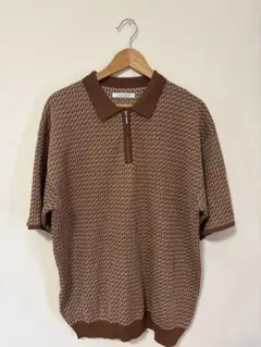JOURNAL STANDARD ハーフジップ ニットポロシャツ ブラウンのサムネイル