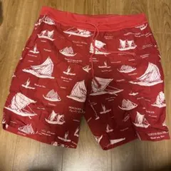 URBAN RESEARCH レッド 帆船柄 ショートパンツ 40