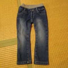 デニム長ズボン　裏フリース　100