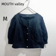 MOUTH valley【M】短丈トップス♡ショート丈ブラウス♡装飾ボタン♡黒