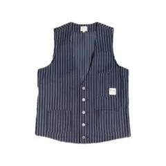 KEY ストライプ ベスト ネイビー