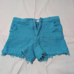 ZARA アクアブルー ショートパンツ 10