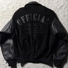 希少モデル■VAN JACKET スタジャン　袖レザー　スウェード　刺繍　黒のサムネイル