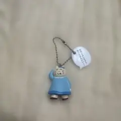 猫のキャラクター キーホルダー 青