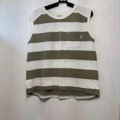 ◼️coen ボーダー ノースリーブ　tシャツポケット付き Mサイズのサムネイル