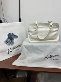 Kitamura トートバッグ かごバッグ ホワイト - メルカリ