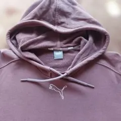 Puma フード付きパーカー パープル ロングパーカー トレーナーワンピース