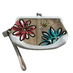 コーチ　がま口 花刺繍 蜂 キャンバス レザー ポーチ 2026年最新】コーチ蜂刺繍バッグの人気アイテム - メルカリ