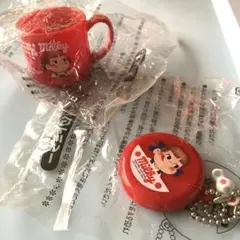 ペコちゃん　不二家　コンパクトミラー　コップ　2個セット　ストラップ