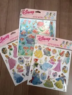 ディズニー　 プリンセス　 シール　 3枚セット