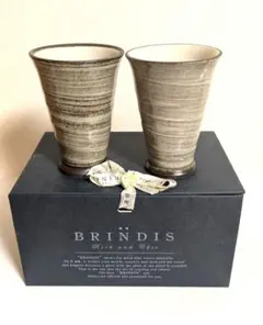 手作り益子焼フリーカップ　 陶器製ビアタンブラー2個セット 湯呑み 未使用品