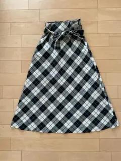 le coeur blanc チェック柄ロングスカート