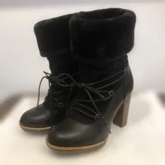 [a544] dazzlin ファー付きハイヒールショートブーツ2way