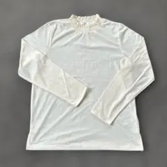 Samansa Mos2 blue フリル襟長袖Ｔシャツ Mサイズ クリーム色