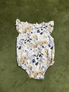 SHEIN 花柄 フリル袖ロンパース 80