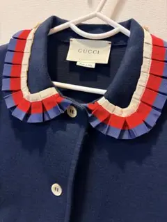 【GUCCI】トリコロール襟ジャケット 130 ネイビー 美品 グッチキッズのサムネイル