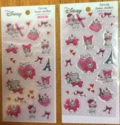 新品　Disney マリーちゃん　エポキシラメシール　2点 ラメシール
