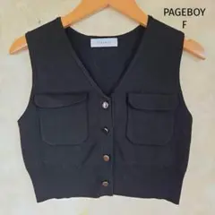 良品✨ページボーイ PAGEBΟΥ ニットベスト F 黒　ブラック