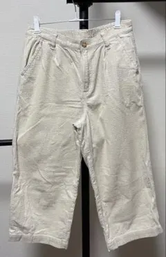 コーデュロイ　八部丈パンツ　アイボリー