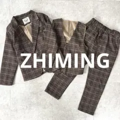 キッズ 男の子 フォーマルスーツ 3点 110cm チェック 入園式 卒園式