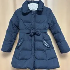 新品 未使用】120 シップスキッズ コート ダウン ネイビー 花柄 ボア 