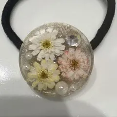 ハンドメイド ゴールドリング 大人シック レジンヘアゴム - メルカリ