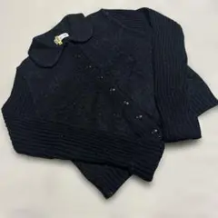 22 OCTOBRE 襟付きカーディガン ブラック サイズ2