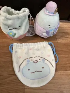 すみっコぐらし　とかげ　巾着、ぬいぐるみ