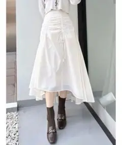 マーキュリーデュオ　オーロラ箔プリントドロストスカート