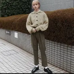 【新品未使用】planche ウールミックステーパードパンツ　カーキ