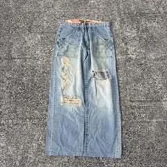 00s 極太 MUKAWEAR バギーデニム B系 y2k sk8 ブリーチ加工 - メルカリ