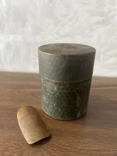 煎茶道具 煙草入れ 茶筒 大理石 天然石 石細工 オニキス 小物入れ