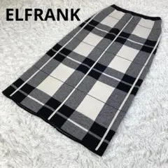 美品　エルフランク　ELFRANK　チェックタイトニットスカート　F　ホワイトのサムネイル