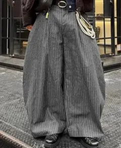ストライプ ワイドパンツ