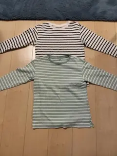UNIQLO長袖カットソー2枚セット 120cm ストライプ
