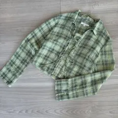 moussy シアーチェックシャツ グリーンのサムネイル